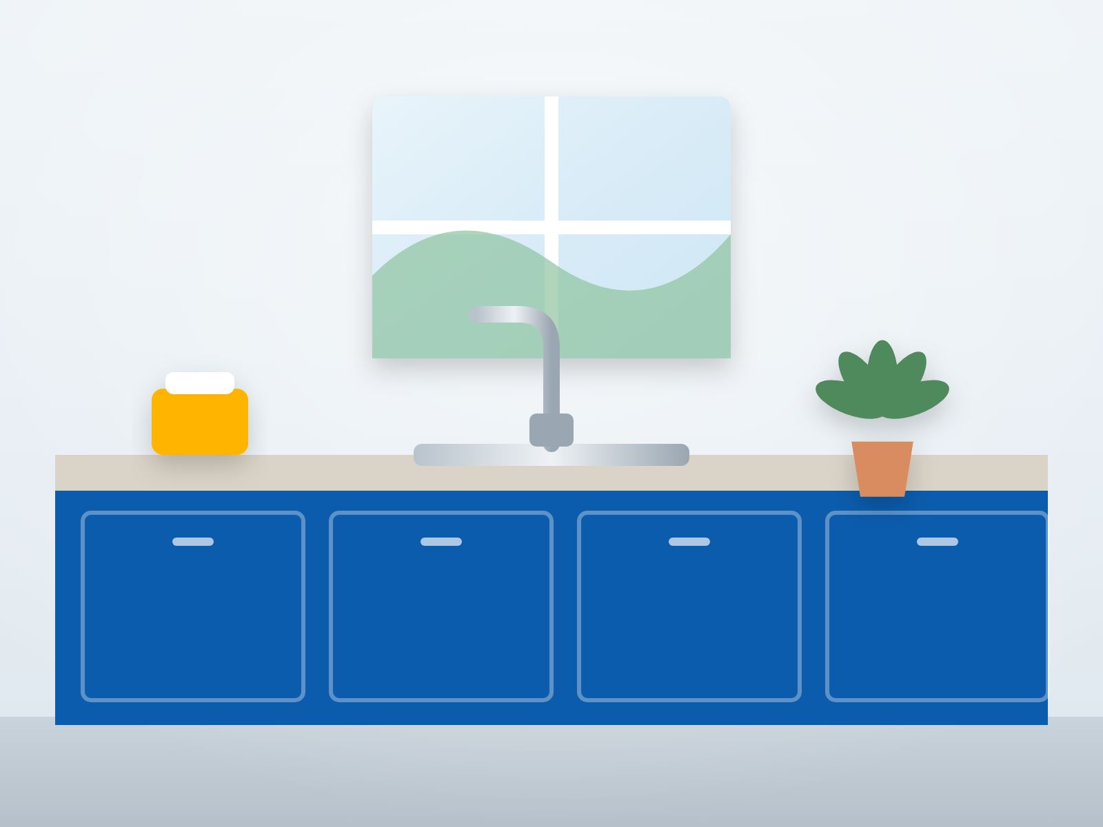 Illustration: kitchen sink install
